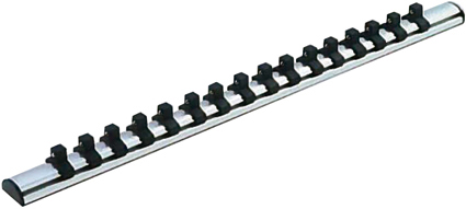 Rail magnétique pour douilles 1/4, 14 clips, L300 mm 