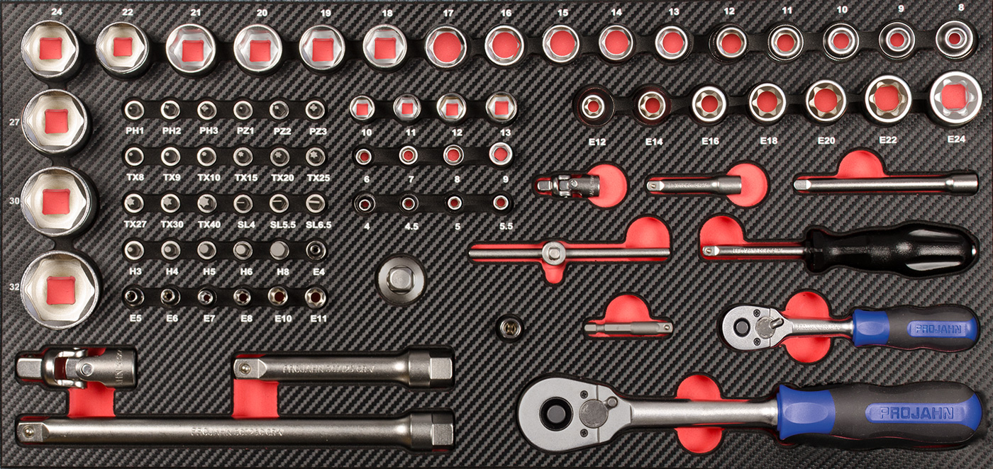 Caisse à outils RedLine, Compact TS, 81 outils 