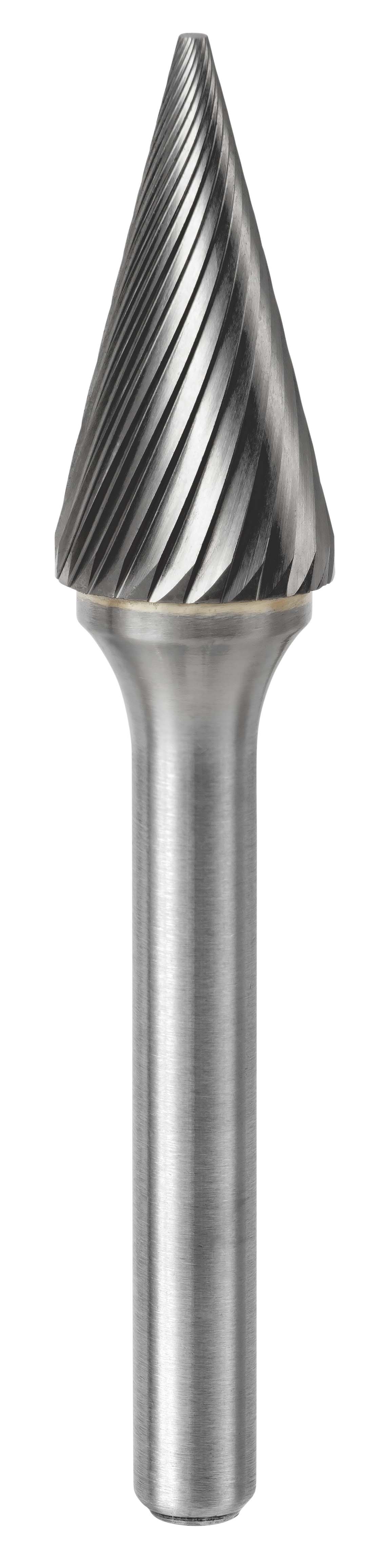 647 Fraise lime carbure conique bout pointu avec denture croisée Ø6 mm - Coupe A 