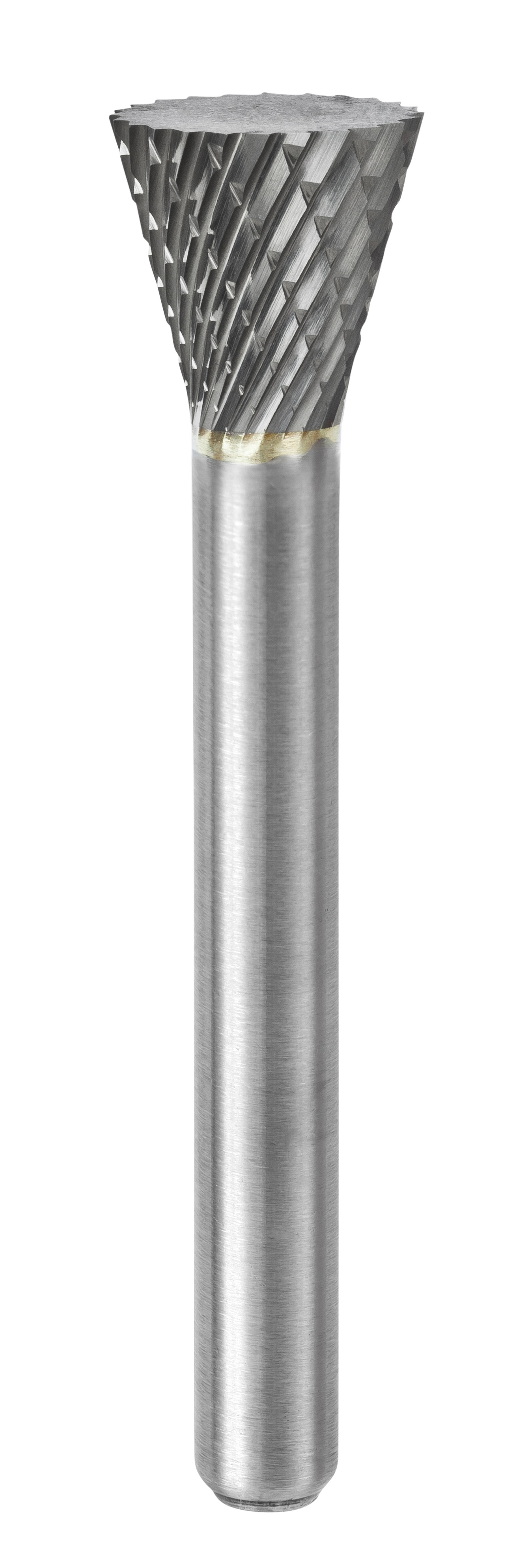 650 Fraise lime carbure cône inverse avec denture croisée Ø12,7 mm - Coupe A 